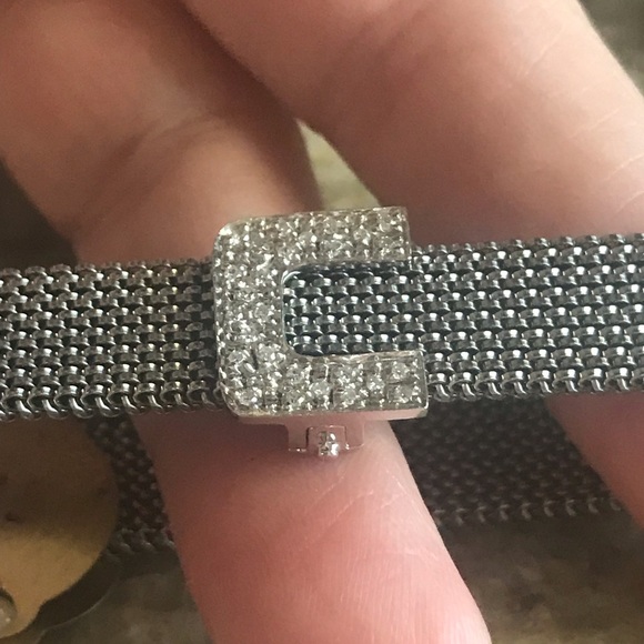 NWOT 14kt Wht Gold/Dia Charm Bracelet - Picture 3 of 8